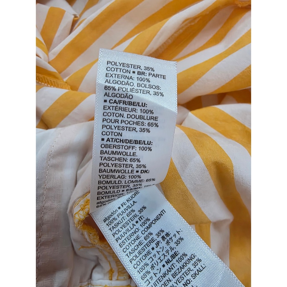 The Drop Womens Jada High 2X Yellow White Striped Cotton Drawstring Loose Short - Picture 10 of 12